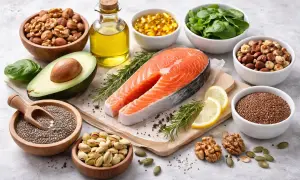 Łosoś, awokado, orzechy, nasiona i olej – naturalne źródła omega 3 na włosy.
