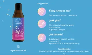 Olej do włosów wysokoporowatych OnlyBio. Odżywia, nawilża i nadaje blask. Zapach gorzkiej pomarańczy. Pojemność 150 ml.
