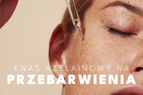 Kwas azelainowy na przebarwienia. Kropla serum na skórze z piegami.