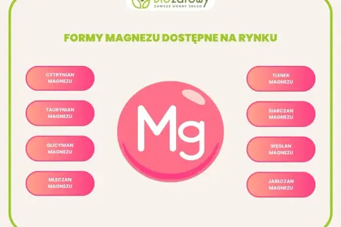 Różne formy magnezu: cytrynian, taurynian, glicynian, mleczan, tlenek, siarczan, węglan, jabłczan. Jaki magnez najlepszy?